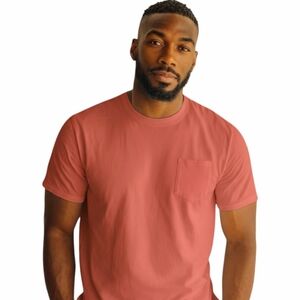 VRST Men's M Essential Pocket T-Shirt Tee Crew Neck Short Sleeve Coral